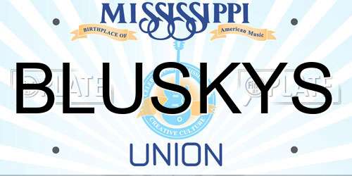 BLUSKYS Mississippi License Plate