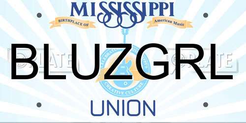 BLUZGRL Mississippi License Plate