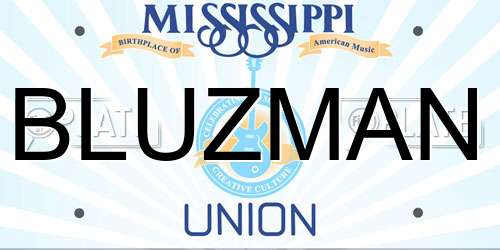 BLUZMAN Mississippi License Plate