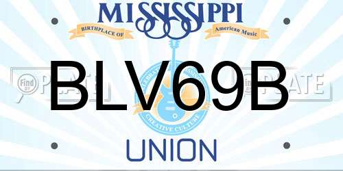 BLV69B Mississippi License Plate