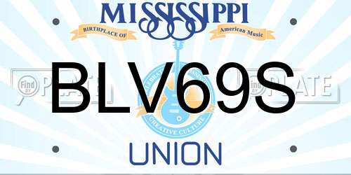 BLV69S Mississippi License Plate