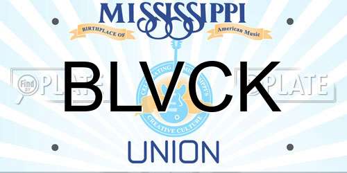 BLVCK Mississippi License Plate