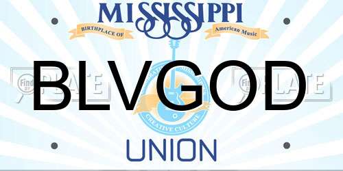 BLVGOD Mississippi License Plate