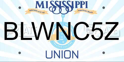 BLWNC5Z Mississippi License Plate