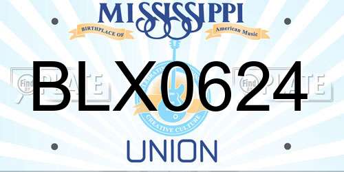 BLX0624 Mississippi License Plate