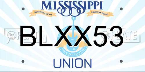 BLXX53 Mississippi License Plate