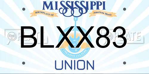 BLXX83 Mississippi License Plate