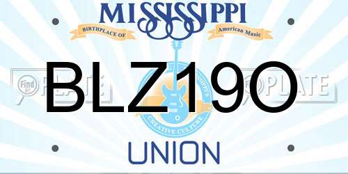 BLZ19O Mississippi License Plate