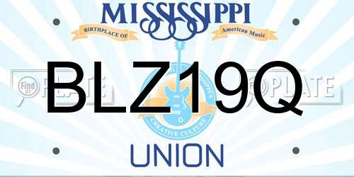BLZ19Q Mississippi License Plate