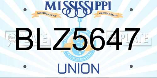 BLZ5647 Mississippi License Plate