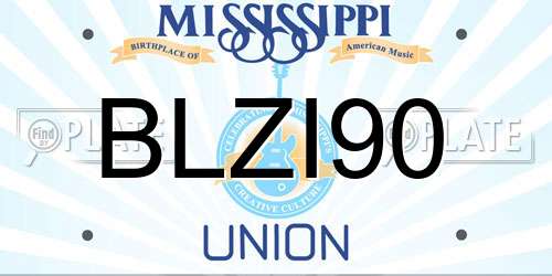 BLZI90 Mississippi License Plate