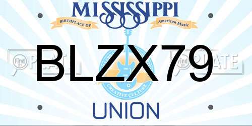 BLZX79 Mississippi License Plate