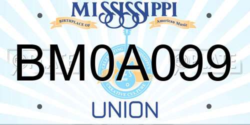 BM0A099 Mississippi License Plate
