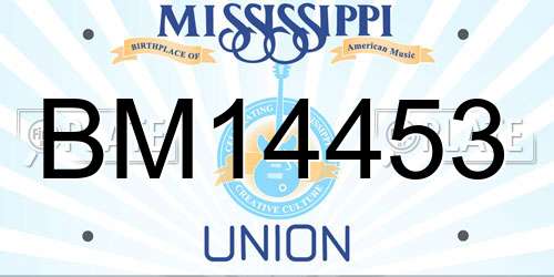BM14453 Mississippi License Plate
