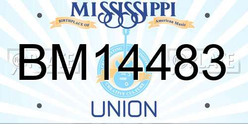 BM14483 Mississippi License Plate