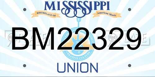 BM22329 Mississippi License Plate