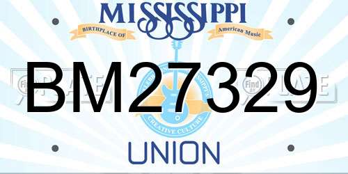 BM27329 Mississippi License Plate