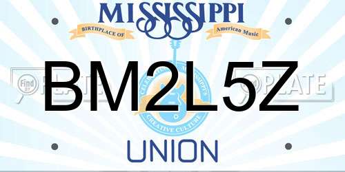 BM2L5Z Mississippi License Plate