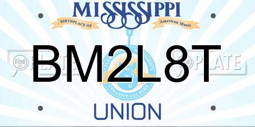 BM2L8T Mississippi License Plate