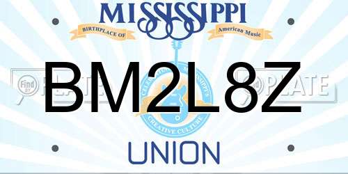 BM2L8Z Mississippi License Plate