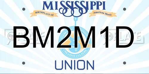 BM2M1D Mississippi License Plate