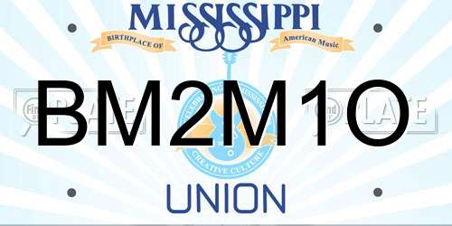 BM2M1O Mississippi License Plate