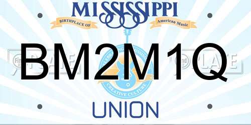 BM2M1Q Mississippi License Plate