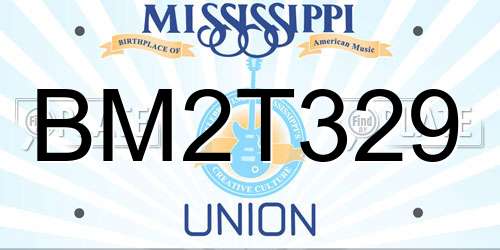 BM2T329 Mississippi License Plate