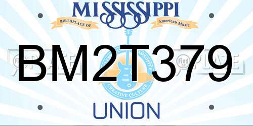 BM2T379 Mississippi License Plate