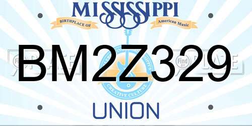 BM2Z329 Mississippi License Plate