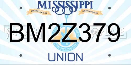 BM2Z379 Mississippi License Plate