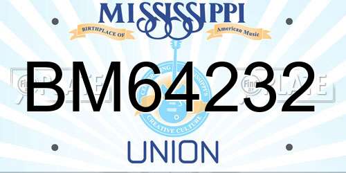BM64232 Mississippi License Plate