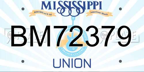 BM72379 Mississippi License Plate