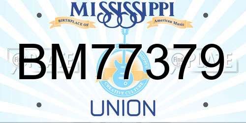 BM77379 Mississippi License Plate