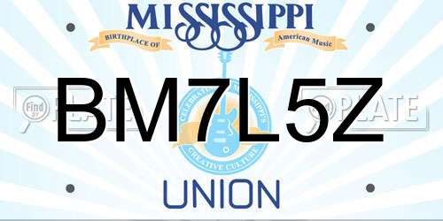 BM7L5Z Mississippi License Plate