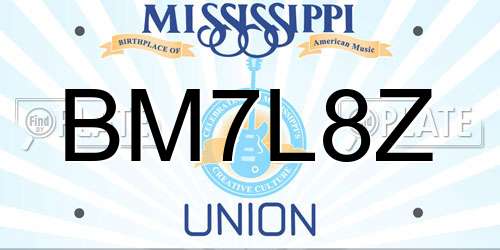 BM7L8Z Mississippi License Plate