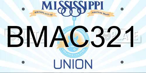BMAC321 Mississippi License Plate