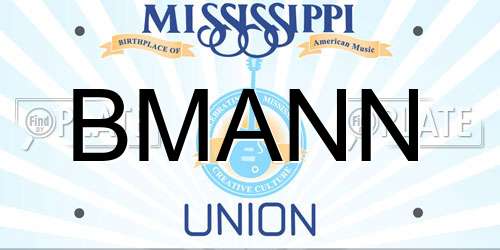 BMANN Mississippi License Plate