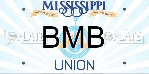 BMB Mississippi License Plate