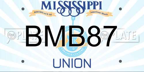 BMB87 Mississippi License Plate