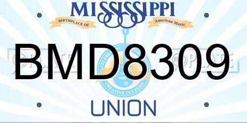 BMD8309 Mississippi License Plate