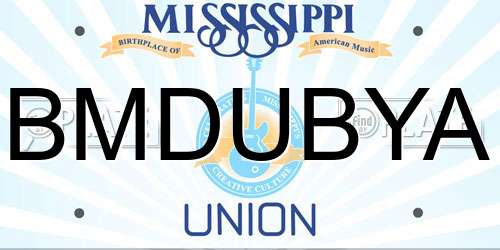 BMDUBYA Mississippi License Plate