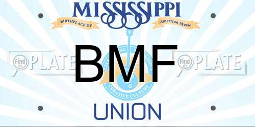 BMF Mississippi License Plate
