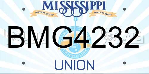 BMG4232 Mississippi License Plate