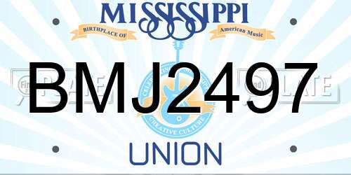BMJ2497 Mississippi License Plate