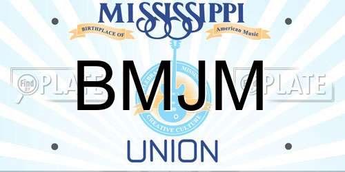 BMJM Mississippi License Plate