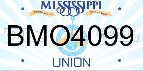 BMO4099 Mississippi License Plate