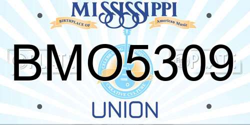 BMO5309 Mississippi License Plate
