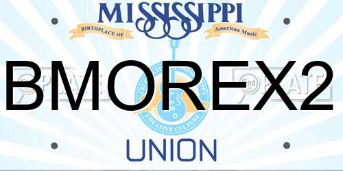 BMOREX2 Mississippi License Plate