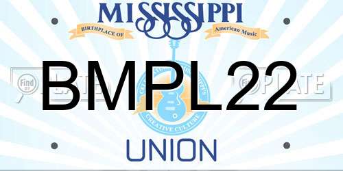 BMPL22 Mississippi License Plate